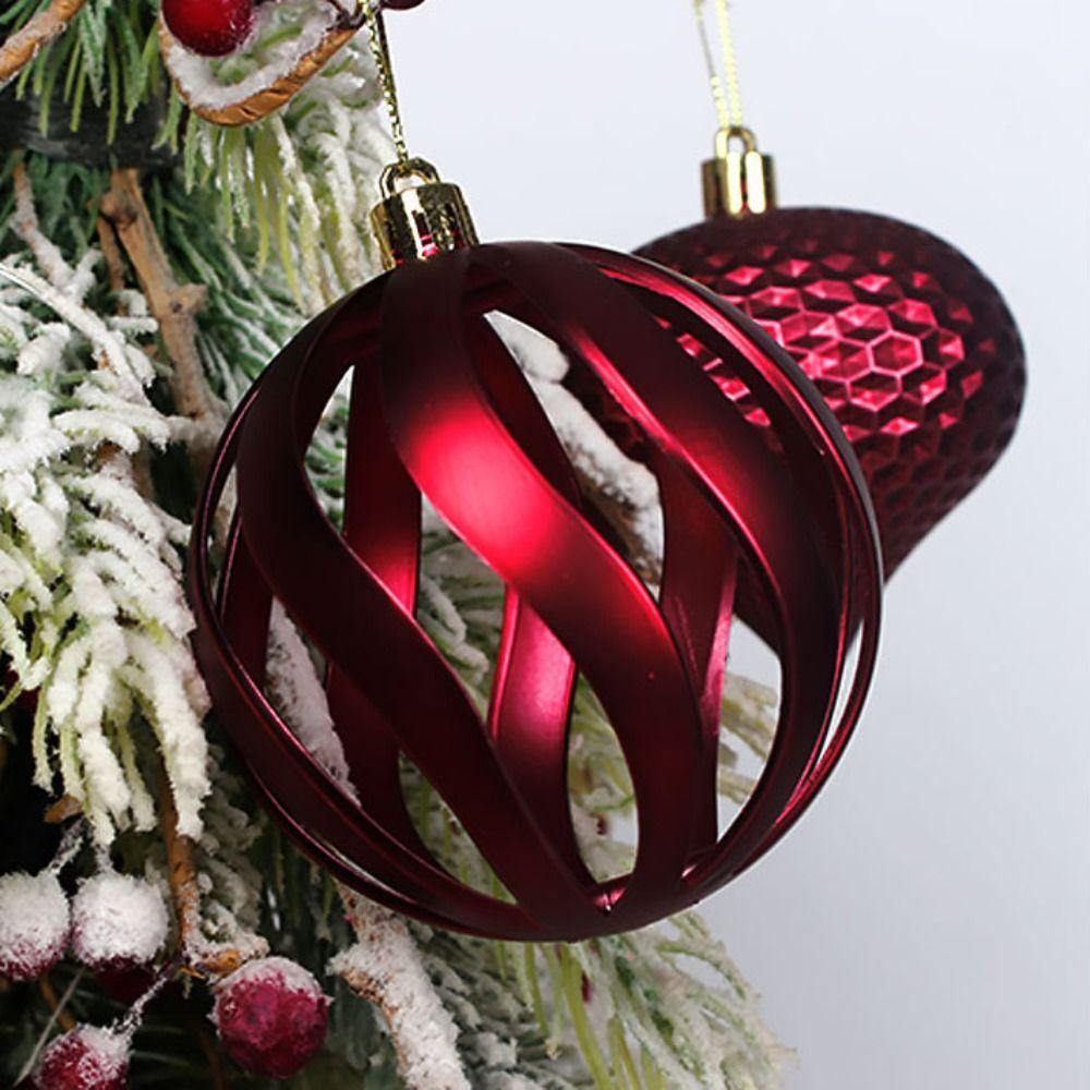 48 STÜCKE Langlebiges Kunststoff Weihnachtskugel Set 4/6/8cm Einfarbig Weihnachtsbaumschmuck Kugel Aufhängbare Weihnachtsbaumkugeln Szenenbedarf