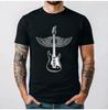 Flying Guitar Wings Fun Vintage Musician Gift T-Shirt Classics Unisex Slim Short Sleeve Shirt Guitar Design Birthday Cotton Tee