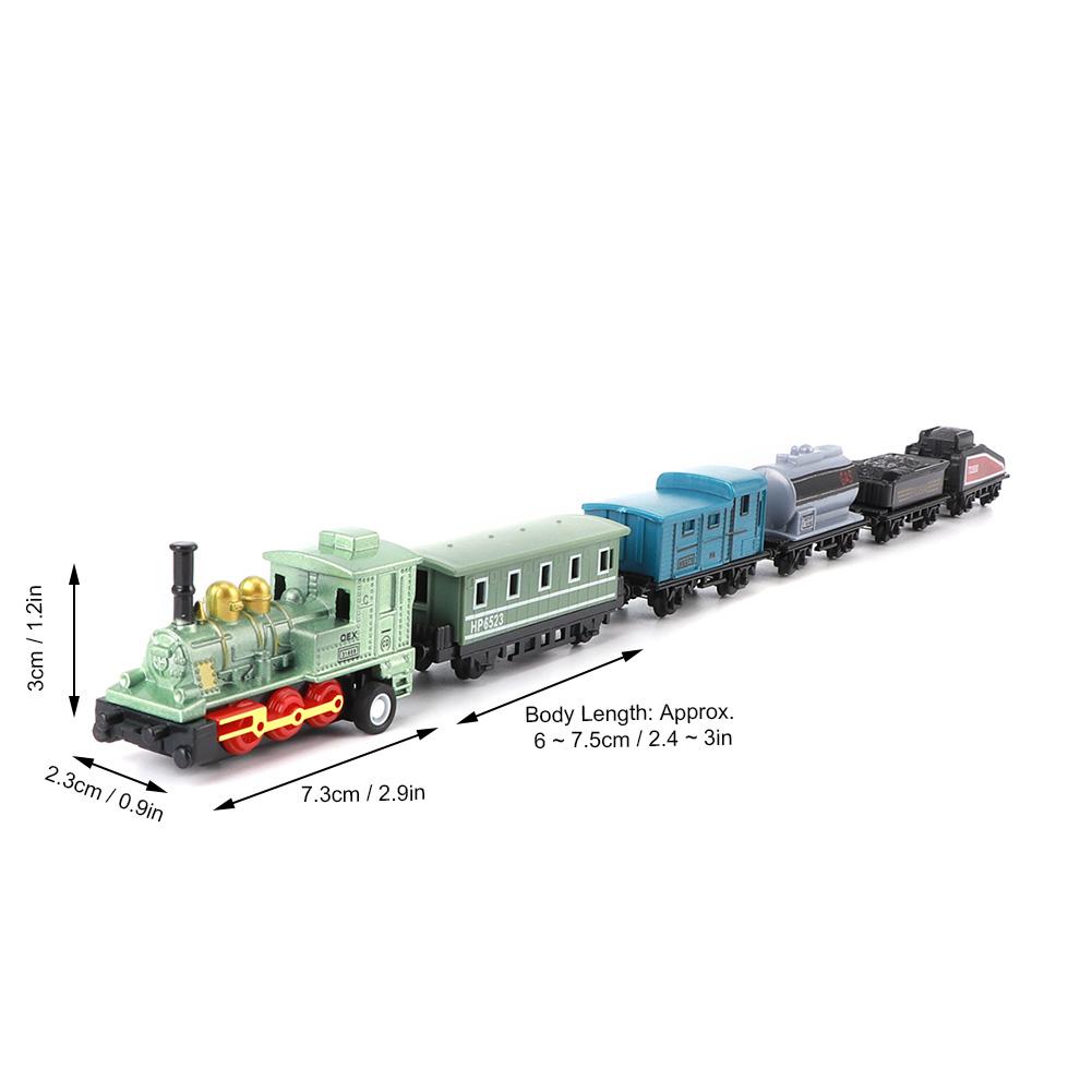 4 Sets Trains Toy Pull Back Steam Trains Model Set Assorted S for Children( Model)