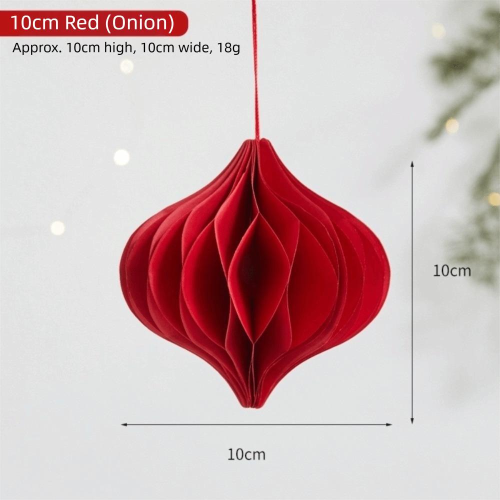 2026 Red Honeycomb New Year Decorations with Tassel Paper Christmas Tree Ornament Hanging Style Christmas Balls Patio Decor