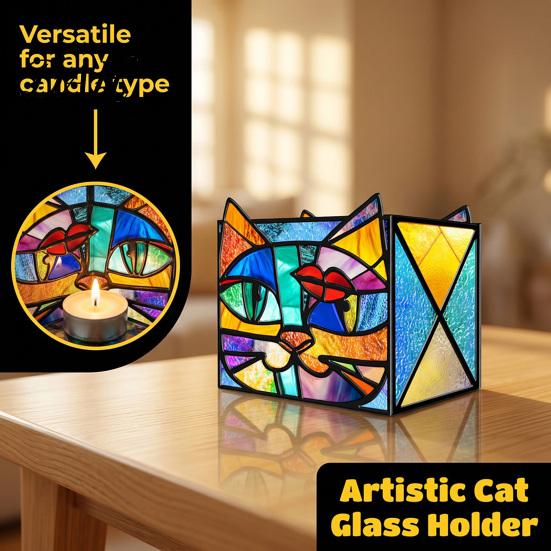 Desktop Pen Holder Stained Glass Style Holder, Unique Acrylic Organizer, 3D Plant Pot Embossed Relief Pattern Planter for Succulents And Office