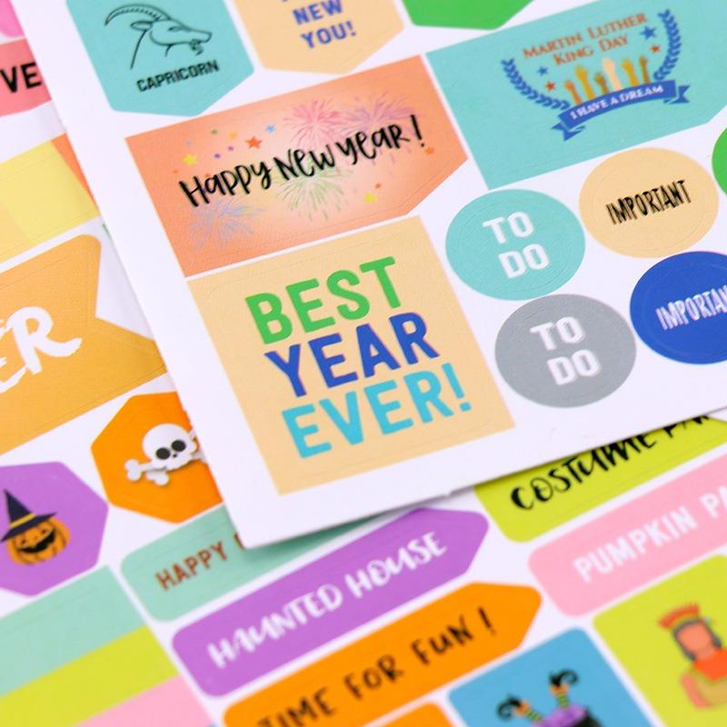 High Aesthetic Ins Style Self Adhesive Diy 12 Month Planner Stickers For Hand Account