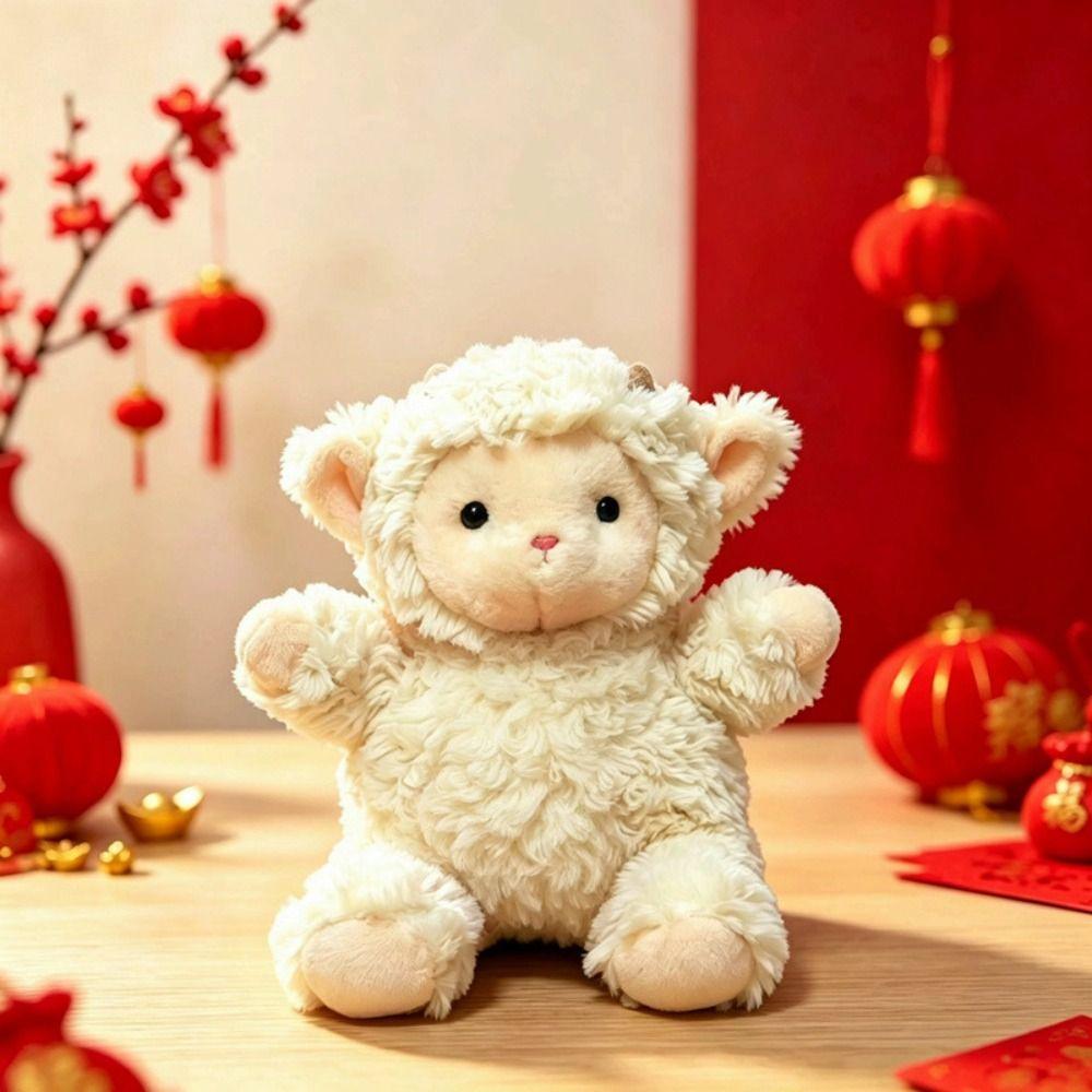 Soft Plush Sheep Plush Toy Fluffy Texture Cartoon Sheep Doll Holiday Decoration
