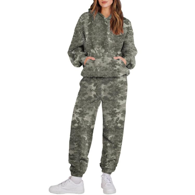 Unisex Hooded Tracksuit Set Women Running Hoodie Sweatshirt and Athletic Track Pants Two Piece Long Sleeve Pullover