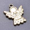 6Pcs Heart Sun Angle Pendants Base Flat Bails Round Stainless Steel Charms For Jewelry Making Supplies Diy Enamel Stone Crystal