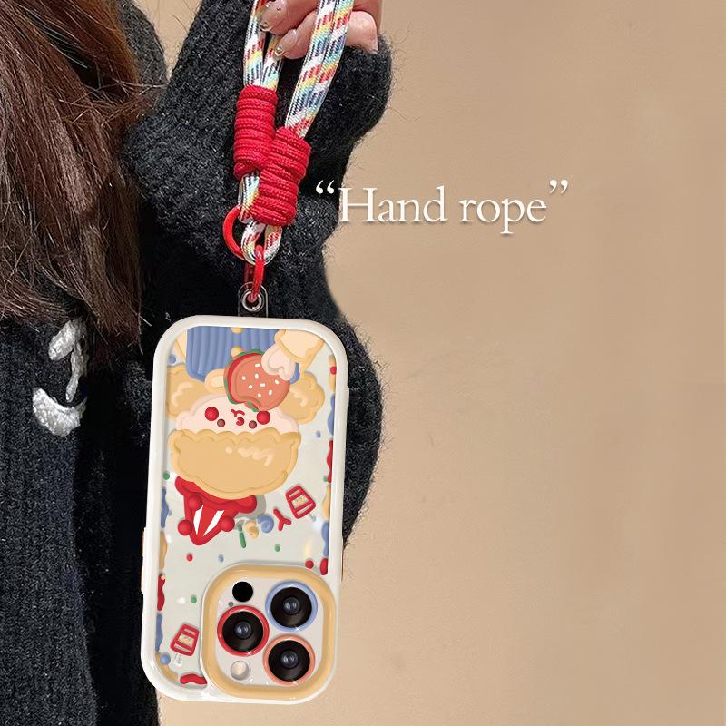 Applies 15promax iPhone Case iPhone14 Dopamine Girl Lanyard 13/12 Premium Sense 16 Hard