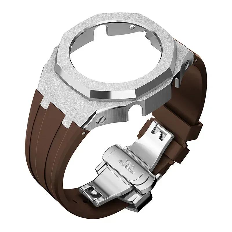 Zestaw modyfikacyjny Gen4 do Casioak GM2100 Metalowa obudowa ze stali nierdzewnej Gumowy pasek Zestaw do modyfikacji Akcesoria Casioak GM-2100 ze śrubami