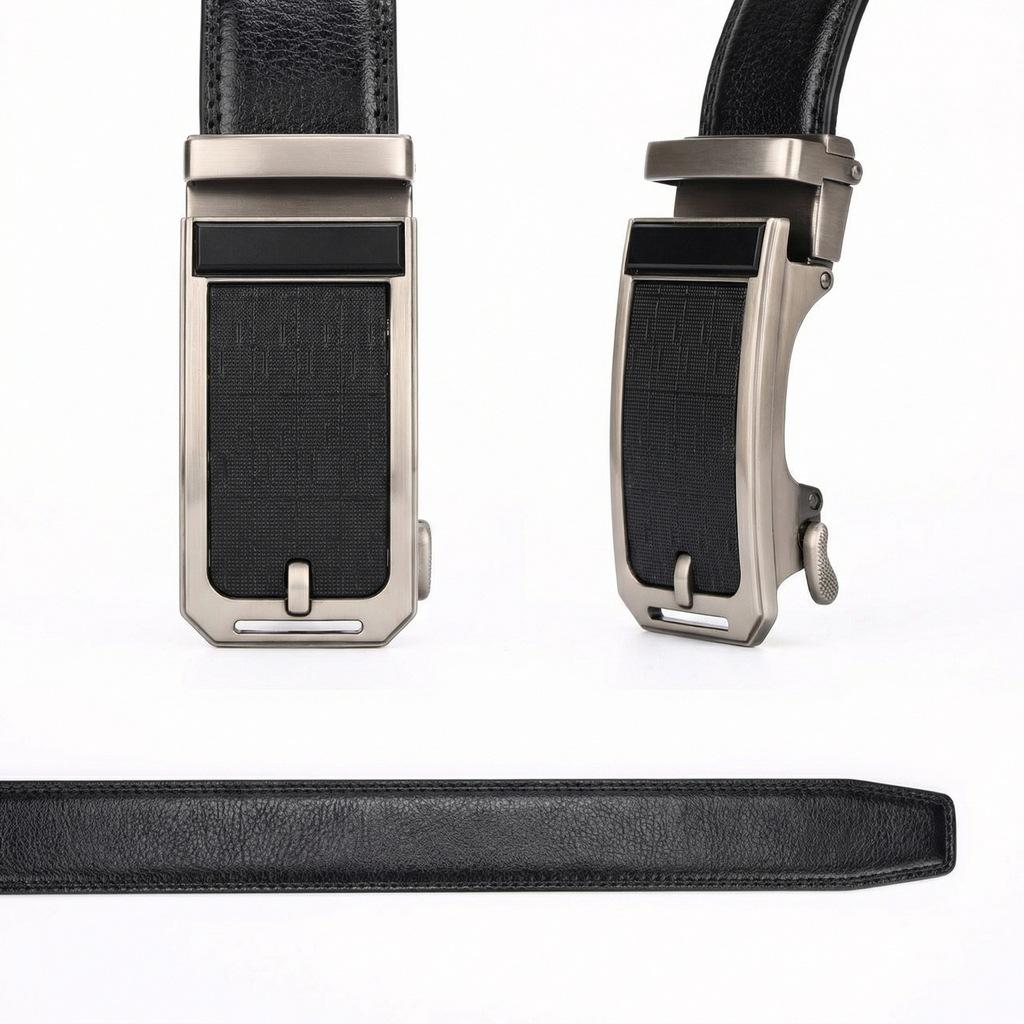 Men'S Belt Cowhide Automatic Buckle Casual High-End Leather Belt Middle-Aged And Young Business Versatile Belt