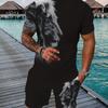 Casual Sports Suit Breathable Outdoor Casual Men's T-shirt and Shorts Suit Summer 3D Printing Suit for Adult Men