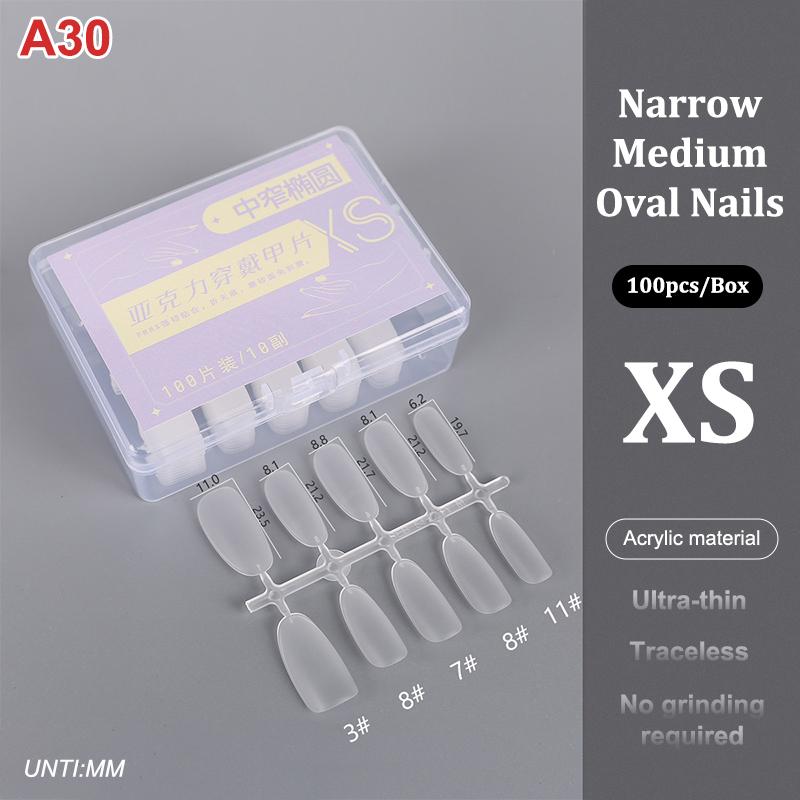 100Pcs/Box Matte Fake Nails No Polishing Press On False Nails Medium Short Design High Matt Soft Gel Nail Tips For Extension