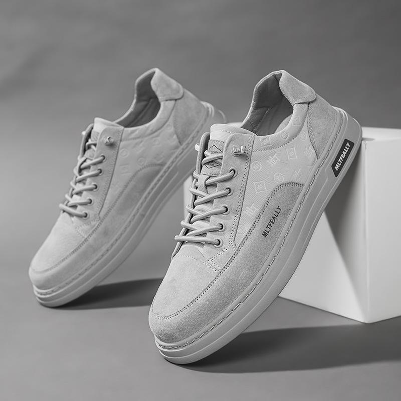 One-Pedal Men'S Shoes Trendy Brand High-End Casual Board Shoes Men'S Leather Shoes Little White Trendy Shoes