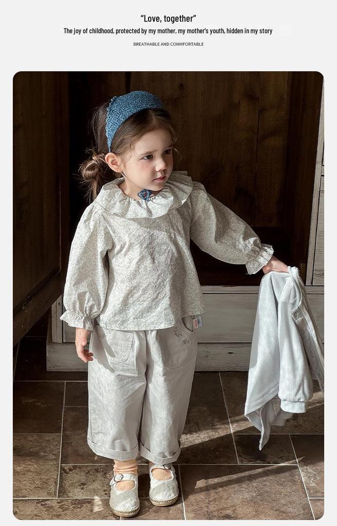 Korean-Style Spring Jacket & Pant Set for Girls (1-3 Years)
