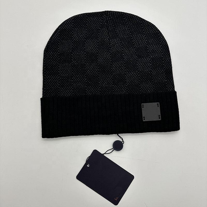 Luxuriöse Designer Winter Outdoor Warme Skimütze Amerikanisches Kalt Gestrickt Langlebig Gemeinsames Karomuster Spandex/Baumwolle Unisex Kalt
