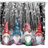 Funny Christmas Snowman Gnomes By Ho Me Lili Santa Claus Xmas Ball On Rustic Wooden Holiday Decor Shower Curtains