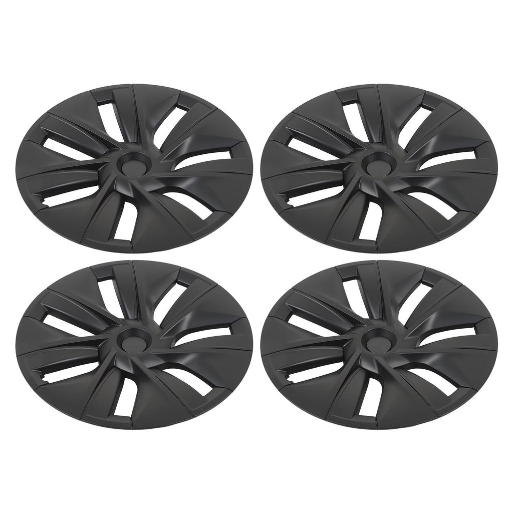 4pcs 19in Wheel Hub Cap Matte Black Anti Scratch Stylish Cool Replacement for Tesla Model Y 2020 to 2023