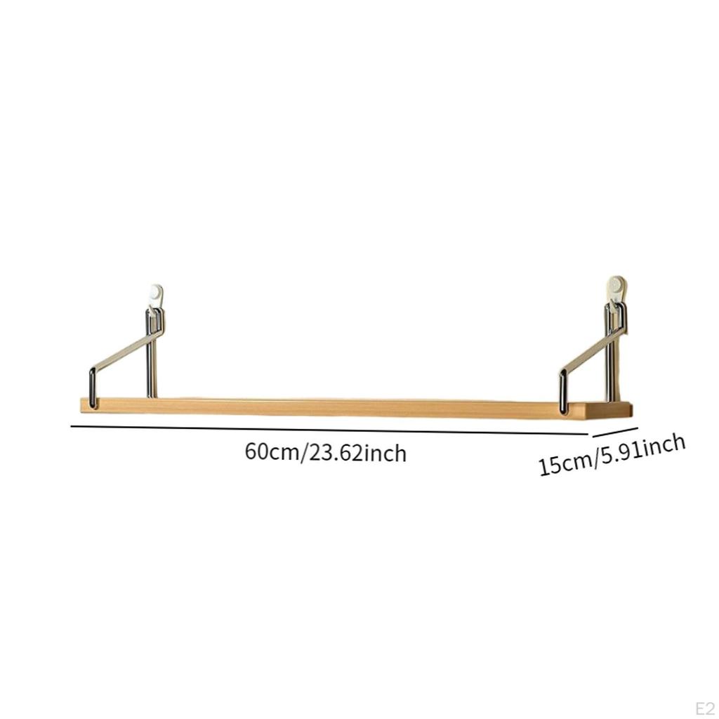 Floating Shelf Wood Metal Wall Simple Decorative Storage Mounted for Dorm