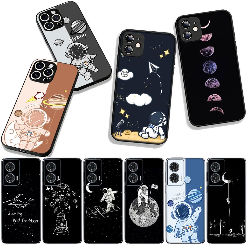 for Motorola Moto Edge 70 60 Fusion 40 NEO 20 Pro G Stylus G56 G96 G73 G52 G41 G42 G51 Case Creative Design Art Astronaut Moon