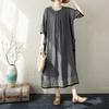 DIMANAF Nuevo 2026 Mujer Tallas Grandes Verano Playa Dama Estampado Vintage Vestido Largo Holgado Oversize Maxi Vestido de Sol Ropa