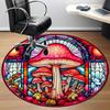 1pc Mushroom Window Office Round Area Rug, Indoor Mat Suitable ForOffice, Under Office Chairs Bedroom Living Room Home Decor, Room Deco D059