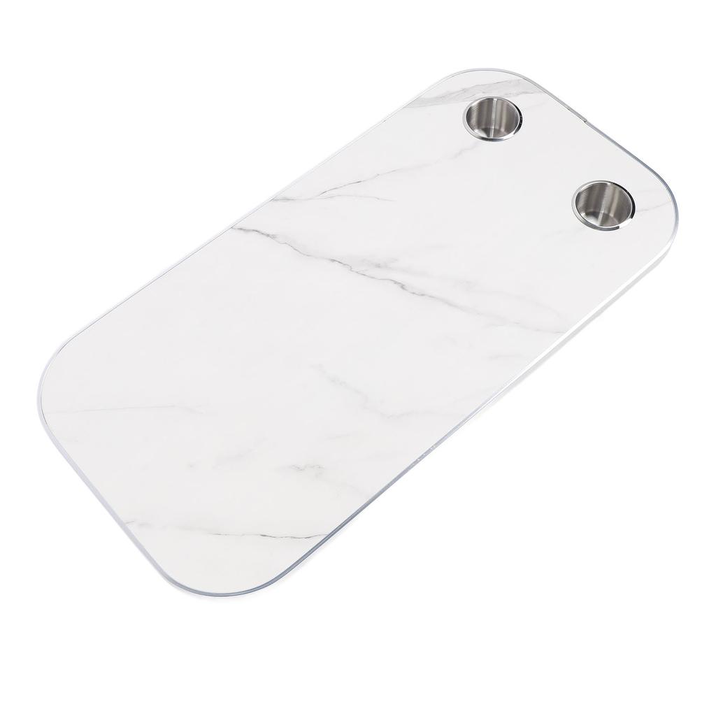 800 X 400mm RV Table Top with 2 Cup Holders Aluminium Alloy Edge Removable Tabletop for Yacht Boat Desk Patio