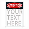 PC D Custom ATTENTION Metal Tin Sign Personalized Text Warning Sign Vintage Plaque Wall Decor for Home Bar Cafe