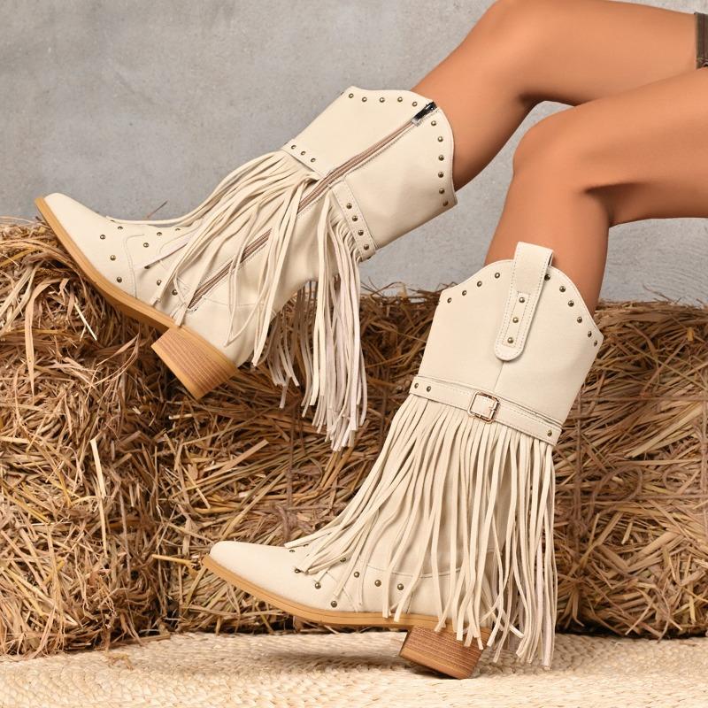 

Модные полусапоги на каблуке-рюмочке с кисточками, женские ботинки больших размеров 43