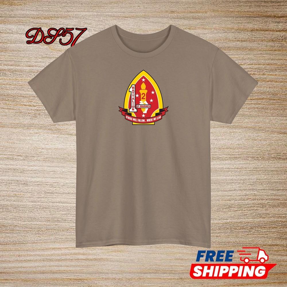 1st Battalion 2nd Marine Regiment USMC Logo T-Shirt S to 5XL Made In USA Unisex T-Shirt M
