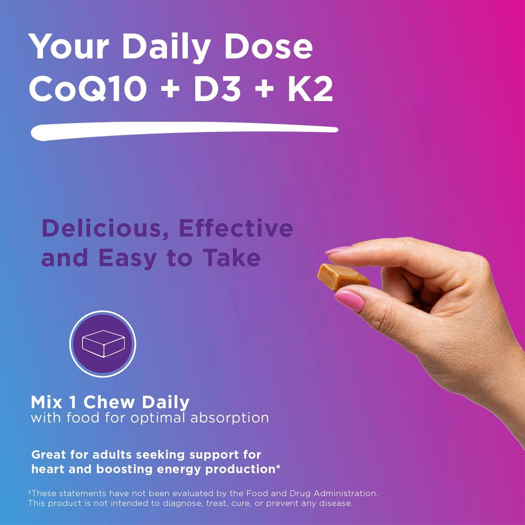 Viactiv, CoQ10 Cardio Complete with Vitamin D3 + K2, Fruit Fusion, 30 Soft Chews