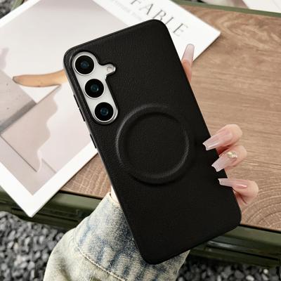Etui na Samsunga Galaxy S24 FE Kompatybilne z MagSafe PU+TPU Tylna Pokrywa Telefonu