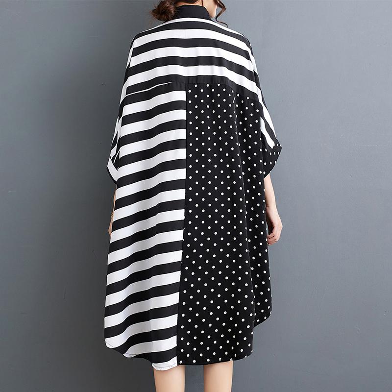 Plus Size Vintage Stripe New In Dresses for Women Casual Loose Summer Shirt Dress