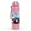 1PC Blue Monster Truck Offroad Print 750ml Color Plastic Sports Water Bottle Leakproof Flip Straw Lid Suitable for Sports Office Home Use