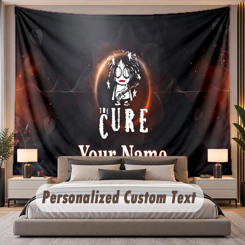 Custom Name Text Tapestry The Cure Personalized Polyester Wall Tapestry For Bedroom And Room