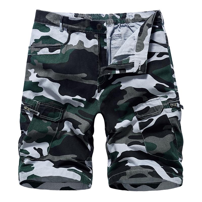Summer Men's Camouflage Casual Five-Point Work Shorts - European Size, Loose Fit