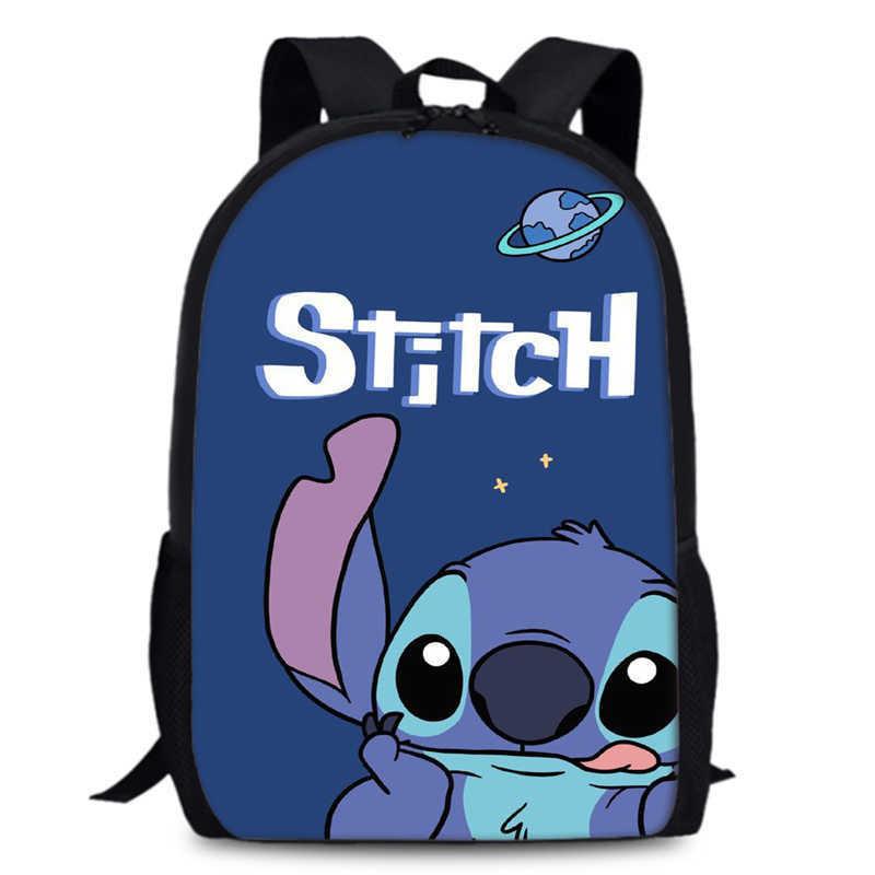 Süßer Stitch Cartoon Rucksack für Kinder mit großem Fassungsvermögen und Oxford-Gewebe