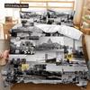 UK London Style King Queen Duvet Cover British Elements Bedding Set For Teens Adults London Bridge Big Ben Polyester Quilt Cover