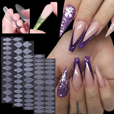 24 Stück Dual Form French Maniküre Mandel Silikon Pad Form French Tip Guide Aufkleber