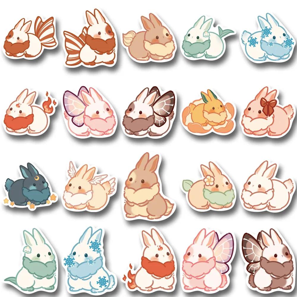 10/20/40pcs Kawaii Cartoon Rabbit Stickers Cute Creative Anime Animal Sticker Scrapbook Luggage Phone Decals Decoration Toy Gift