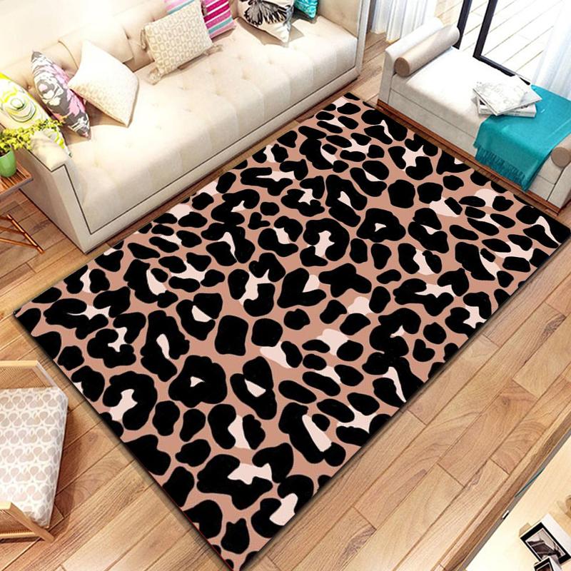 Leopard Print Printed Texture Fur Carpet For Living Room Panther Wild Tiger Lion Area Large Rug Non Slip Bathmat Home Decor Mat