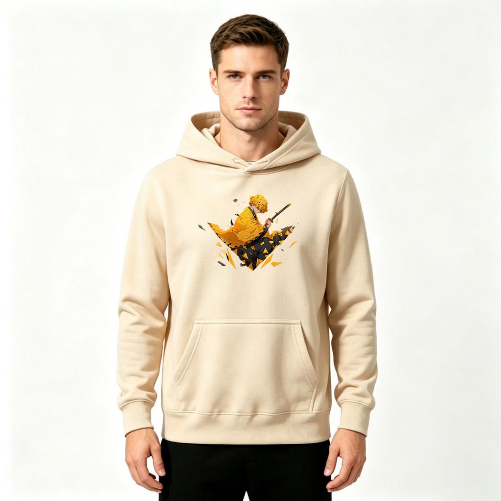 Men Anime Printed Pullover Hoodie Casual Long Sleeve Streetwear Hooded Sweatshirt for Fans