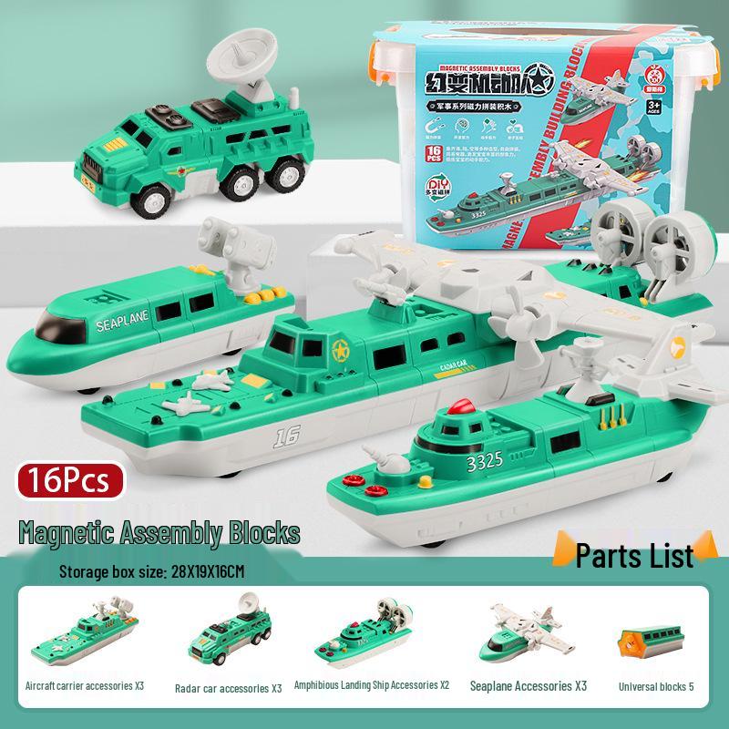 Children's Magnetic Transforming Robot Building Blocks Toy Set