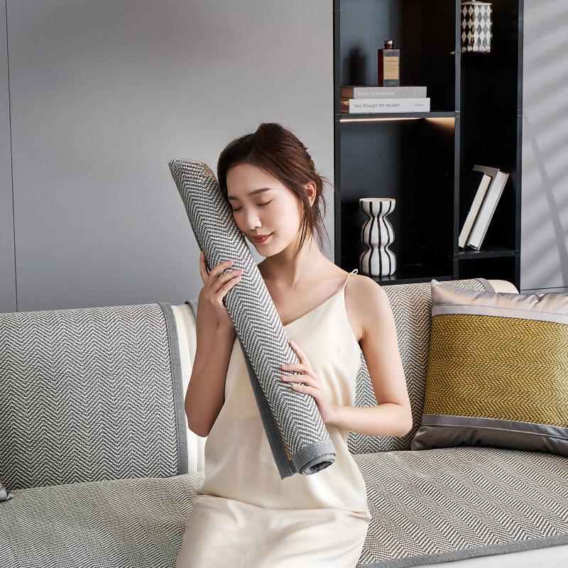 Summer Rattan Mat Cool Sofa Cushion Non-Slip Sofa Cover Summer Breathable Living Room Straight Sofa Cover Towel Simple