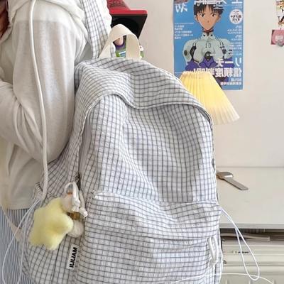 Schoolbag New Plaid Trend School Bag Female Students Japanese Versatile Students Large Capacity Backpack Design Sense Niche Backpack