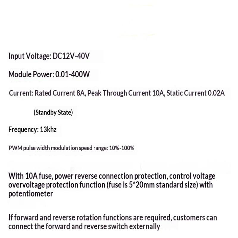 Dc 12V 24V 30V 40V 13Khz Pwm Dc Motor Speed Regulator Governor Speed Controller Switch 10A 1000Uf Continuously Variable Speed