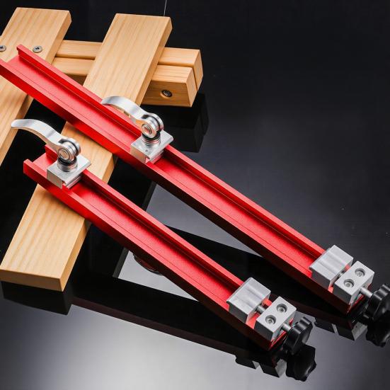 Cutting Machine Base Guide, Adjustable Circular Saw Guide Rail, Aluminum Alloy Double Locking Design Cutting Track for Precise Woodworking