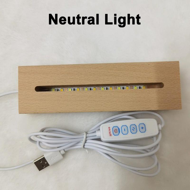 Xiaomi Rectangle Solid Beech Wooden LED Base For Resin Letter Lamp Acrylic Glass Resin Art Wood Light Display Base Led Stand Dropship