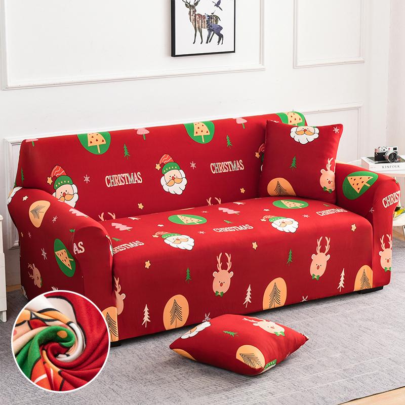 Christmas Sofa Slipcovers Stretch Sofa Cover for Living Room Kids Pets All Inclusive Couch Cover Non Slip Furniture Protector