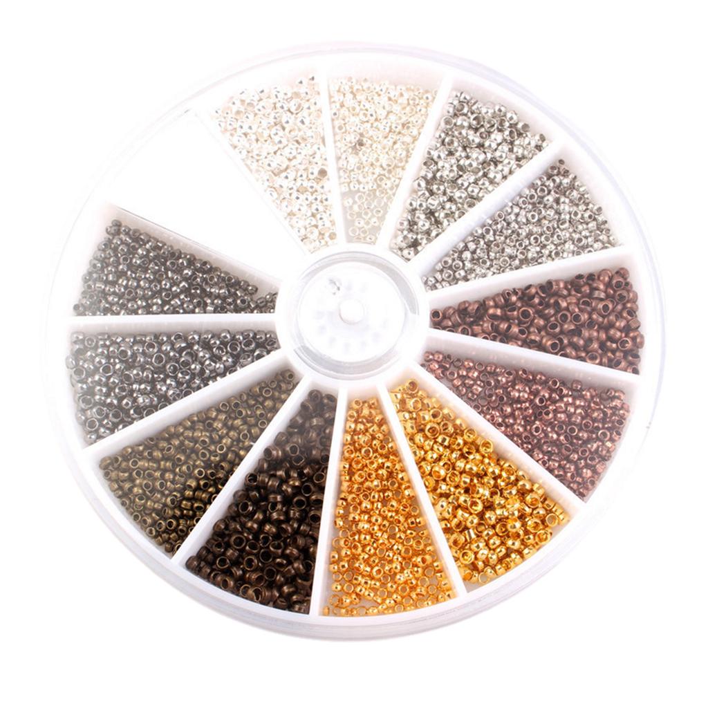 2400/3000Pcs Versatile Crimp Beads Set Jewelry Making Findings Kits Assorted Bracelets Earring Beads DIY Craft Supplies