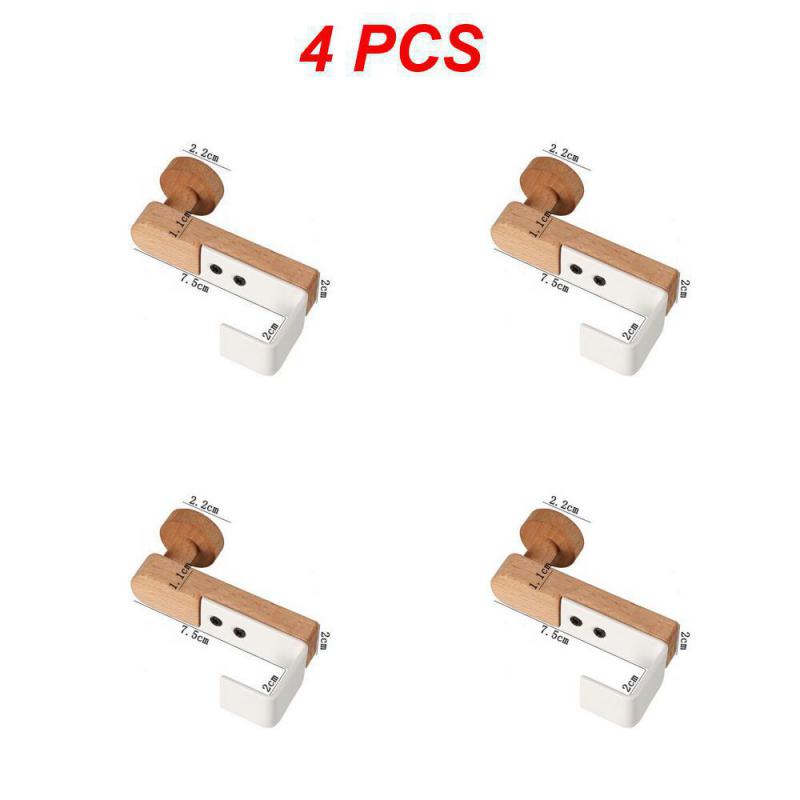Door Back Hanging Holder Kitchen Cabinet Hook Towels Clothes Coat Bathroom Accesories Storage Hanger Iron Wooden Rack Organizer