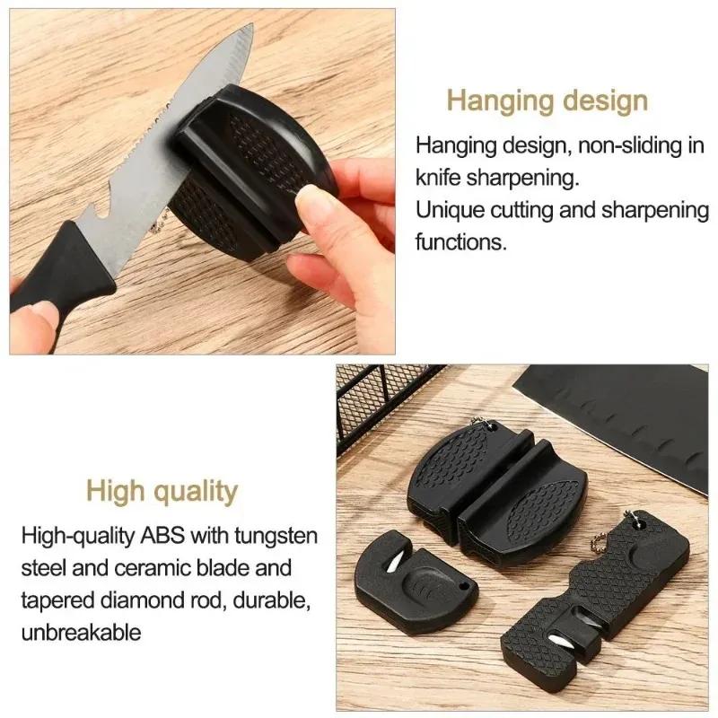 Knife Sharpener Pocket Ceramic Sharpen Diamond Tool Scissor Sharpen Gears Fish Hook Carbide Knife Whetstone Outdoor Multi Tools