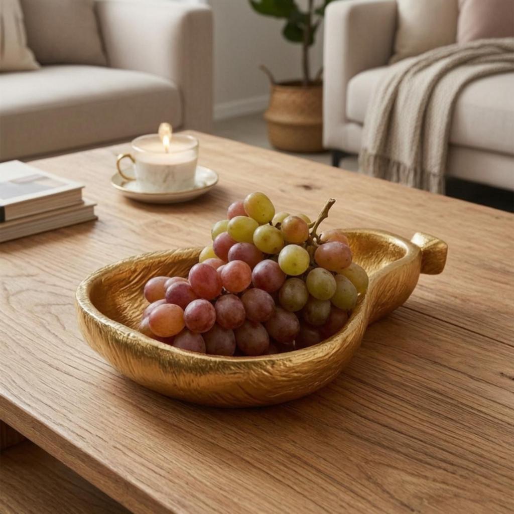 Banana Tray Gilded Shaped Textured for Coffee Table, Entryway, Living Room
